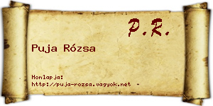 Puja Rózsa névjegykártya